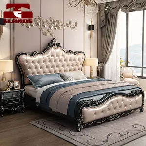 Кровать в европейском стиле на заказ, 2,2 м, двойная кровать, коробка для хранения, цельная деревянная Свадебная кровать, мебель для спальни