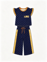 Ensemble haut et short imprimé à manches courtes avec logo personnalisé ZXPFSL, tenue décontractée pour enfants et femmes, 2 pièces, faible MOQ