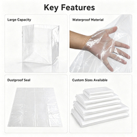JIJID Housses de protection anti-poussière personnalisées en PE/LDPE transparentes et durables à fond carré avec soufflets pour palettes, meubles et grandes machines