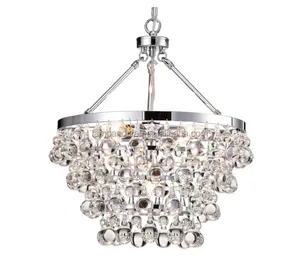 5-Light Chromen Vier-Laags Kristallen Kroonluchter Glamourverlichting Voor Huishoteldecoratie