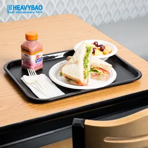 Heavybao-bandeja rectangular de plástico antideslizante, placas de plástico recicladas, bandeja de servicio para Bar