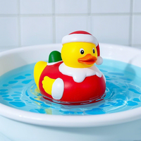 Piscine activité coloré flottant canards bébé jouet de bain bébé eau jouets thème de noël canards en caoutchouc