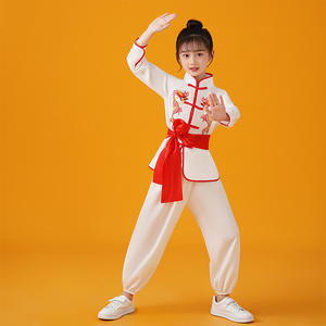 Costume de performance Kung Fu, uniforme d'arts martiaux, karaté, Kung Fu, ensemble de vêtements à manches longues pour garçons et filles, costumes chinois Tang - Product Image 4