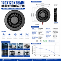 Ventilateur centrifuge 120x120x25mm à haut débit d'air, ventilateur de refroidissement DC pour le refroidissement des batteries de stockage d'énergie