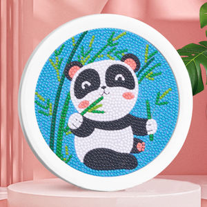 Vente en gros chaude <span class=keywords><strong>Panda</strong></span> mosaïque art rond encadré diamant art kit diamant peinture pour enfants artisanat art - Product Image 1