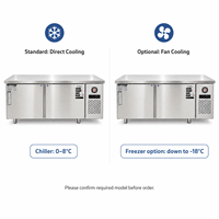 Table de préparation réfrigérée en acier inoxydable de qualité professionnelle pour cuisine de restaurant