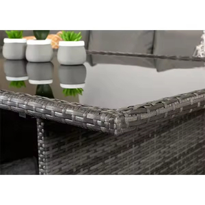 Modern Waterproof <b>Rattan</b> Steel Frame <b>Outdoor</b> Dining Garden Set - Product Image 5