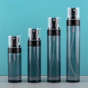 Kostenlose Probe 60ml 80ml 100ml 120ml Leere transparente schwarz-weiße Sprüh flasche PET-Kunststoff Wasser Flüssigkeit Fein nebel Alkohol Spray