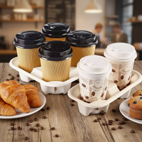 Gobelet en papier biodégradable à double paroi à usage unique de 8 oz, 10 oz, 12 oz, 16 oz avec logo personnalisé pour café/boissons chaudes ou froides