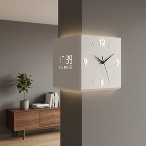 Reloj de Mesa Moderno y Minimalista de Acrílico de Doble Cara para Sala de Estar, Funciona con Batería, Calendario Perpetuo, Interruptor de Inducción - Product Image 3