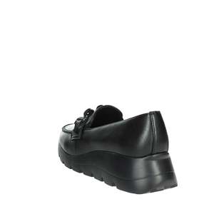 Mocassins pour femmes Cinzia Soft CI2034 en cuir noir, chaussures confortables à plateforme - Product Image 1