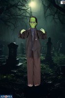 Monstre d'Halloween animé AROMA de 71 pouces avec son, yeux clignotants et vibrations pour maisons hantées et décorations de fête