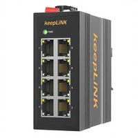 KeepLiNK KP-9000-45-8TXm 10/100Mbps POE Unmanaged Mini 8-Port Industrie-Switch IP40-Schutz für Außenbereich DIN-Schienenmontage 1,8G Kapazität