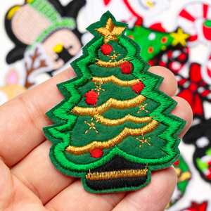 Série de Noël : Applique en tissu brodé, motif cerf, bonhomme de neige, cloche, patch brodé à la machine pour vêtements, sacs, décoration DIY - Product Image 2