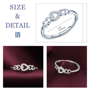Maßgeschneiderter Großhandels-Zirkonia-Ring, Versprechen, Damen Schmuck, Verlobung, Hochzeit, 925er Sterling Silber Herzring - Product Image 2