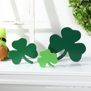 Decoración de Trébol de Madera, Adorno de Mesa para el Día de San Patricio, Estilo Moderno, Hecho a Mano, Decoración para Fiestas - Product Image 3