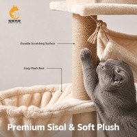 Árbol rascador para gatos de lujo, moderno y clásico, de varias capas, con hamaca, casa para gatitos, poste rascador interactivo de sisal y cartón de felpa