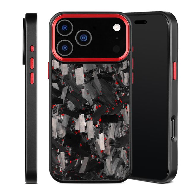 Luxury Metal Frame Large-Textured Shockproof Camera Protector Carbon Fiber Phone Case for iPhone 17 16 Pro Max for 17 Air