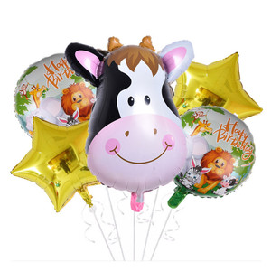 5 Pezzi Palloncini in Foil a Forma di Testa di Animale, Decorazioni per Feste di Compleanno, Palloncini Cartoon per Elio - Product Image 5