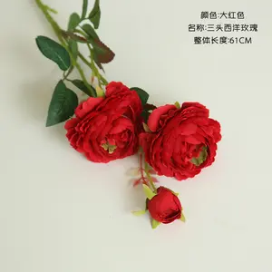 F-R0382 Drei-Kopf-Peonenblume - Imitation künstlicher Blüten künstlicher Seidenblumen
