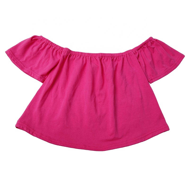 Рубашка с коротким рукавом для девочек, удобная хлопковая кофта с открытыми плечами, дизайнерская одежда, красный цвет