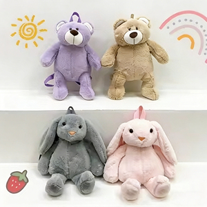 Sac à dos en peluche Kawaii personnalisé en forme d'animal, sac d'école en peluche lapin, sac à dos en peluche ours en peluche pour enfant et adulte - Product Image 2