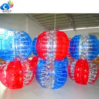 Venta caliente rojo y azul inflable Bola de burbuja de fútbol
