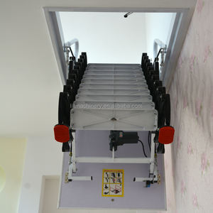 Échelle de grenier télescopique électrique moderne en alliage titane-magnésium, verrouillage manuel, capacité de charge 300 kg, extension 10 pieds, Henzs - Product Image 6