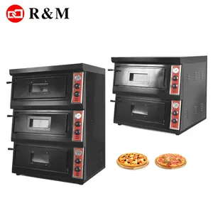 Twee lagen Steen commerciële Guangzhou China fabriek bakkerij apparatuur automatische pizza oven restaurant duitse pizza oven