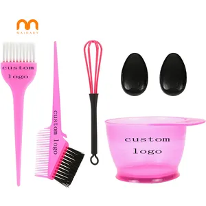 Wholesale Color Mixing Bowls Dye Hair Brush Salon Dyeing Kit DIY Hair Coloring Highlights Brush Combs Mixing Hair Dye Tool