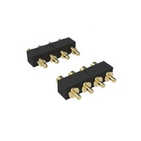 Conector QH Industrial de 4 pines, paso de 3 mm, DIP, pines redondos dorados, conector Pogo Pin de latón para placa PCB, tableta, computadora de escritorio