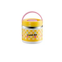 Boîte à lunch ronde en acier inoxydable de 590 ml, vente en gros d'usine, avec poignée dissimulée et cuillère, anti-fuite, isotherme, impression de logo personnalisée