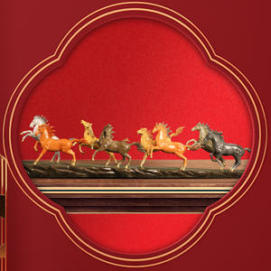 Figura Decorativa de Latón Tallado, Imitación Antigua de Ocho Caballos, Artesanía Pintada a Mano para Decoración del Hogar, Sala de Estar, Escritorio, Joyería - Product Image 3