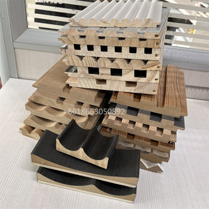 Pannello in <span class=keywords><strong>MDF</strong></span> Intagliato 3D con Doghe in <span class=keywords><strong>Legno</strong></span> Impiallacciato, Pannello Murale in PVC per Decorazione d'Interni - Product Image 2