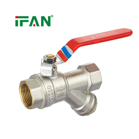 Vanne à boisseau sphérique en laiton forgé IFAN, à commande papillon, pour contrôle de débit, usage commercial, directement de l'usine