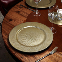 Assiette de présentation de 13 pouces pour mariage, 1 pièce, nouvelle, durable, plusieurs couleurs, en plastique, motif personnalisé de luxe pour mariages, hôtels et fêtes