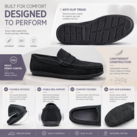 Mocassins Penny en Daim pour Hommes, Chaussures de Conduite Décontractées Légères à Enfiler pour l'Été et les Voyages