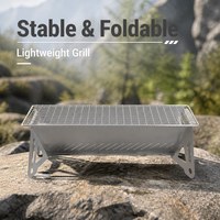 Barbecue au charbon de bois pliable et portable en fer, léger, détachable, pour le camping, la randonnée, l'extérieur et la maison, 3 tailles
