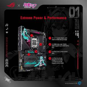 Carte mère ROG Strix X870E-H Gaming WIFI7 Hatsune Miku Edition AMD X870E ATX AM5 DDR5 256 Go SATA compatible Windows 11 - Product Image 3