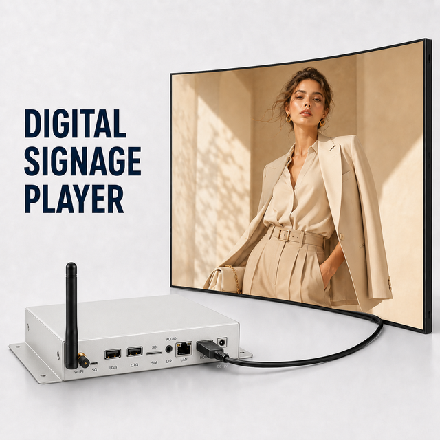 Android Digital Signage Box RK3576 AD Player Turns Ordinary Displays Into Smart Signage for Shopping Malls Retail and Stores