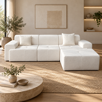 QINUO Vakuumkomprimiertes L-förmiges Sofa-Set mit Chaiselongue, modulares Ecksofa aus Stoff, rollverpackt im Karton