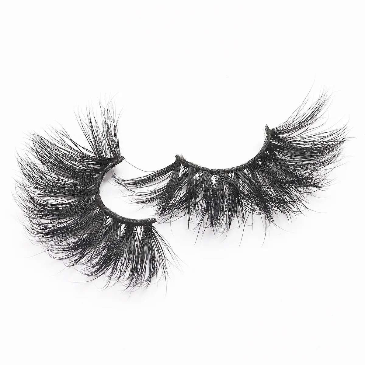 wholesale messy stripe 3d wispy fluffy 25mm cross long thick false eyelashes production