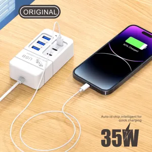 PD 35W caricatore per cellulare <span class=keywords><strong>6</strong></span> porte USB C ricarica rapida per Xiaomi 11 14 Ultra Samsung Galaxy S22 S23 <span class=keywords><strong>iPhone</strong></span> 13 14 15 Pro - Product Image 5