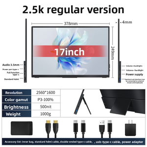 Портативный игровой монитор OEM Touch 17 дюймов, ультратонкий, расширитель экрана, 25K IPS LED LCD, 60 Гц, напрямую от производителя - Product Image 3