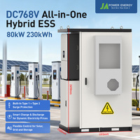 Armoire de batterie haute tension JApower 80kW 230kWh compatible avec l'onduleur hybride Deye IP55 refroidi par air LiFePO4 pour stockage d'énergie commercial