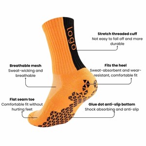 Biểu Tượng Tùy Chỉnh Jacquard Đệm Phòng Tập Thể Dục Vớ Thể Thao Người Đàn Ông Của Chống Trượt Grip Dệt Kim Bông Bóng Rổ Bóng Đá Vớ Mồ Hôi Thấm In - Product Image 1