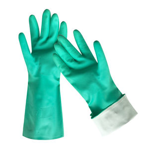 Floccaggio verde resistente agli acidi resistenti agli alcali olio resistente agli acidi per la pulizia della cucina guanti per la protezione delle mani in Nitrile - Product Image 5