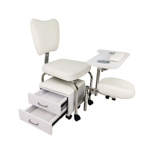 Fauteuil de pédicure Wss 2025 noir/blanc avec table à ongles et tabouret mobile - Product Image 6