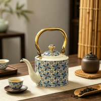 Carafe à café Dallah de style arabe en acier inoxydable émaillé de luxe, écologique, avec logo personnalisable pour les cadeaux du Ramadan et de l'Aïd, décoration d'intérieur