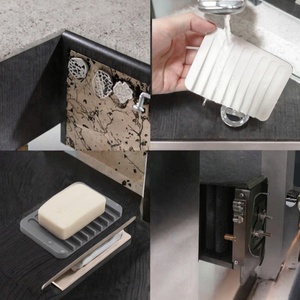 <b>Silicone</b> Self-Draining Soap Tray Bathroom Soap Dish Holder <b>Mats</b> Pads Bath Accessory Accessory - Product Image 4